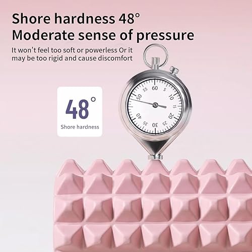 Miniatura 3 de Rodillo de espuma de soporte, masajeador muscular firme de tejido profundo de 21 pulgadas para dolor de piernas y dolores musculares (rosa)