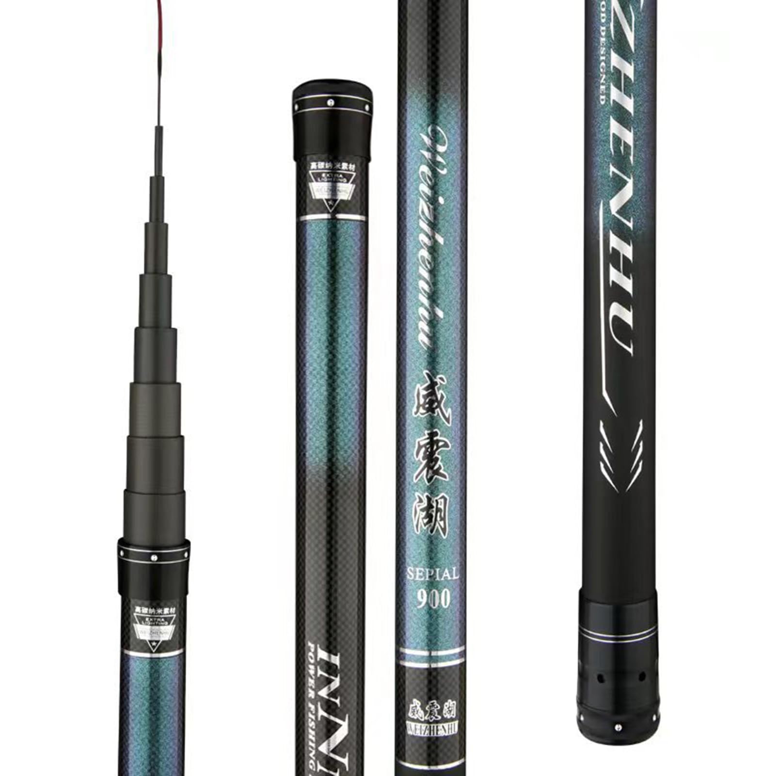 Canna Da Pesca Telescopica Da 8-13 M, In Fibra Di Carbonio Ultraleggera, Grafite Rigida, Pieghevole, Ideale Per Viaggi, Pesca In Acqua Salata, Laghi