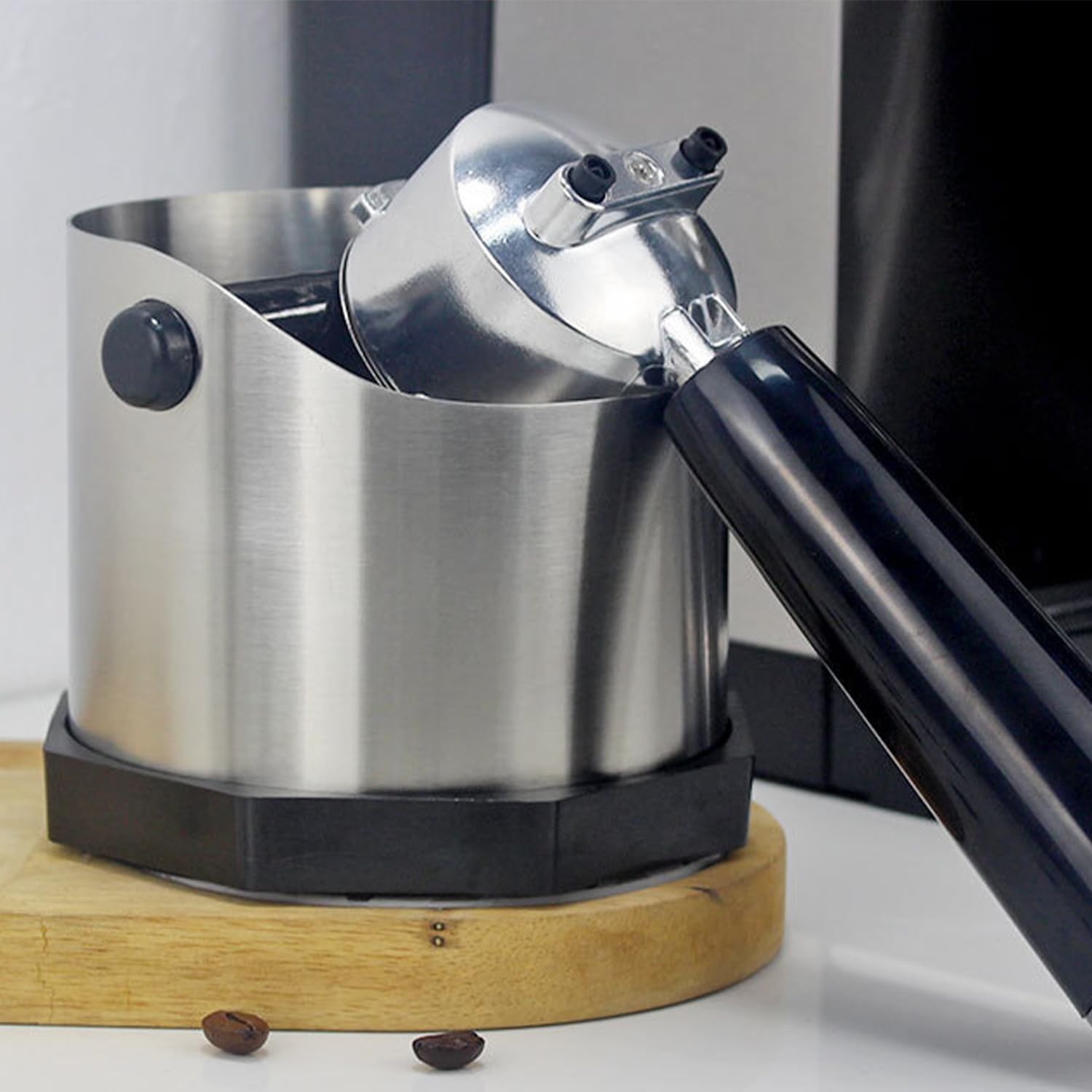 Scatola Fondi Caffè, Caffè Fondi Caffe Knock Box, Contenitore Per Fondi Caffè Inox, Knock Box Caffè Argent, Inox, Palo Principale Staccabile, Adatto per Caffè, Ristoranti Occidentali, Bar, Cucine