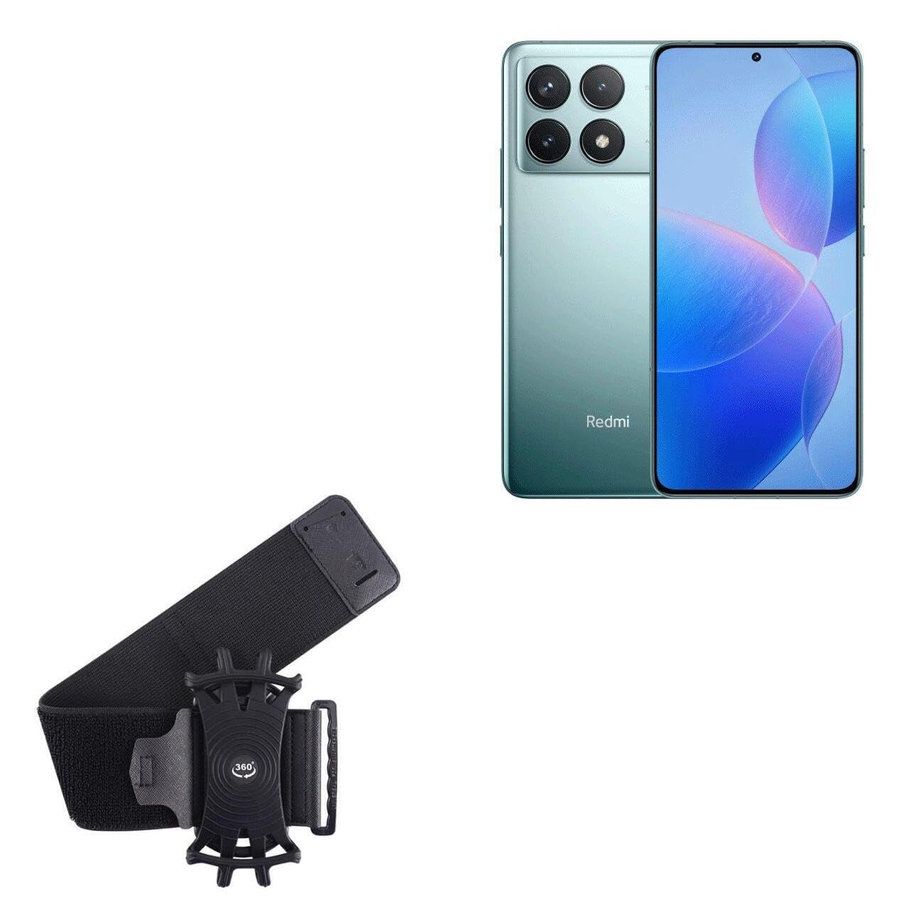 BoxWave Holster Compatible with Xiaomi Redmi K70 - ActiveStretch Sport Armband, Adjustable Armband for Workout and Running - Jet Black