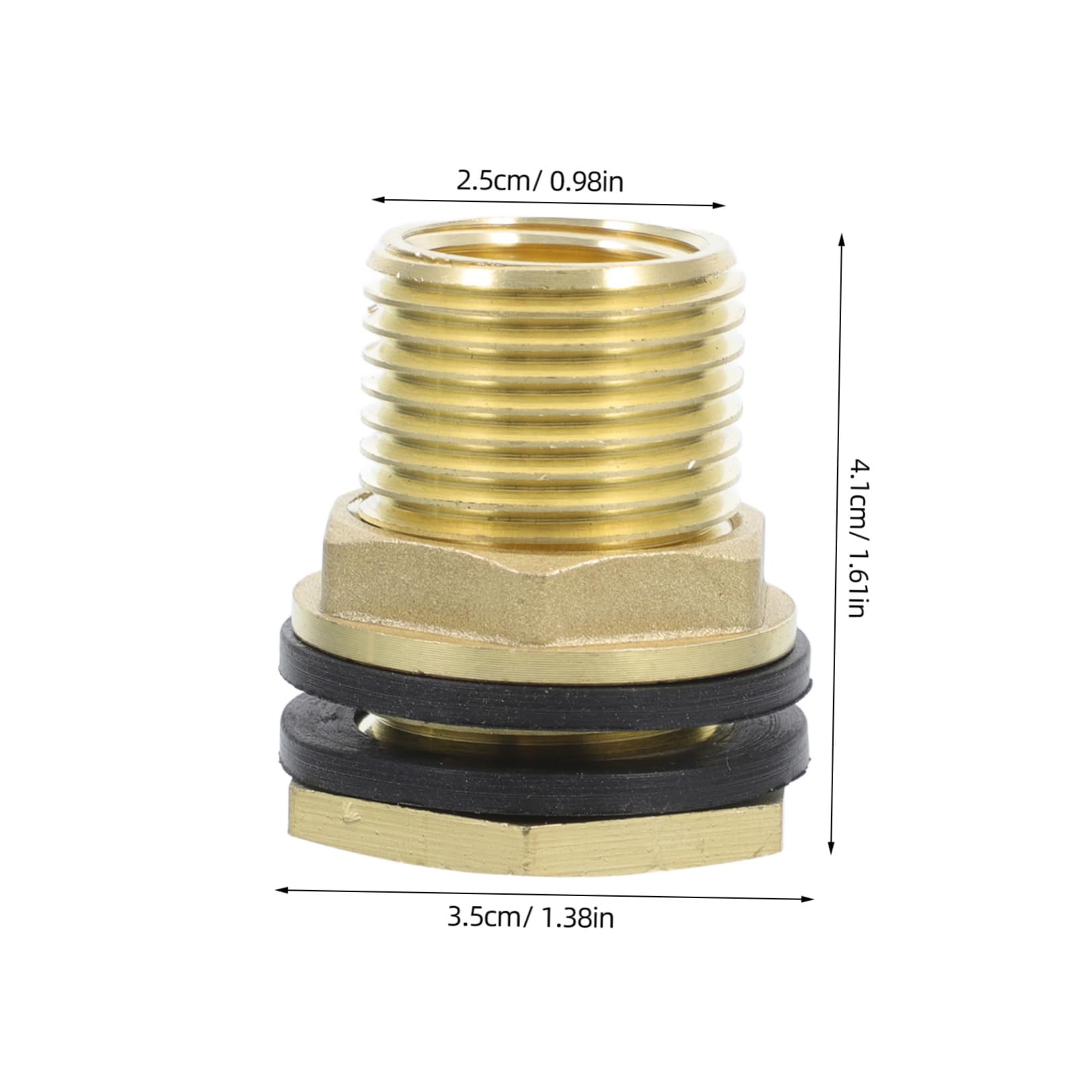ibasenice Metal Bulkhead Water Tank Connector Female x Male Aquarium Water Tank Adapter Brass Construction