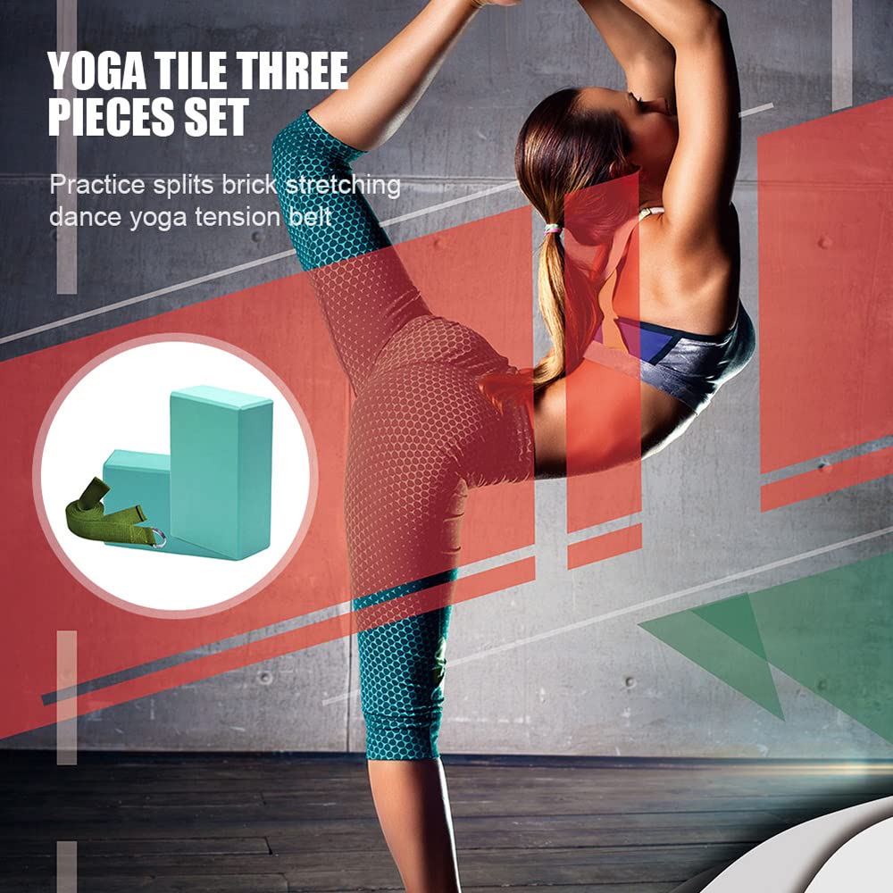 3Uds Bloques De Yoga Juegos De Correas Elásticas Cinturón De Estiramiento De Ladrillos De Espuma para Gimnasio Herramientas De Entrenamiento para Moldear El Cuerpo