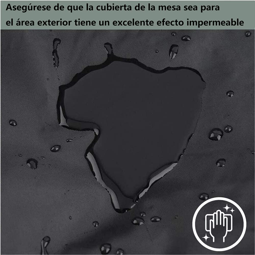 Funda Mesa Jardin Impermeable 240x100x75cm Varios tamaños 600D Oxford Rectangular Cubre Mueble Jardin Funda Impermeable Anti-UV Resitente al Polvo para Muebles de Exterior sillas mesas