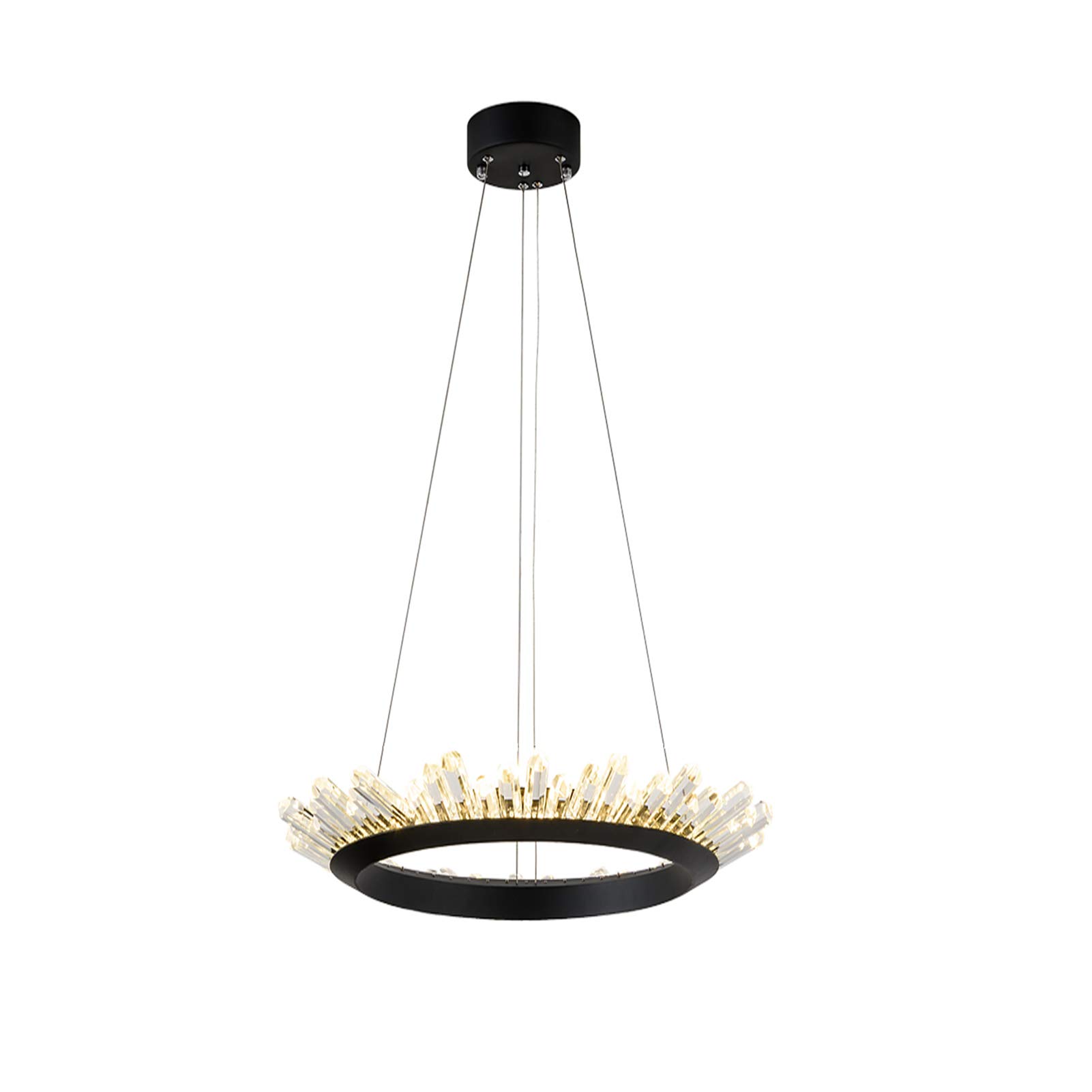 Lustre moderne en cristal pour salle à manger avec suspension contemporaine de salon tricolore