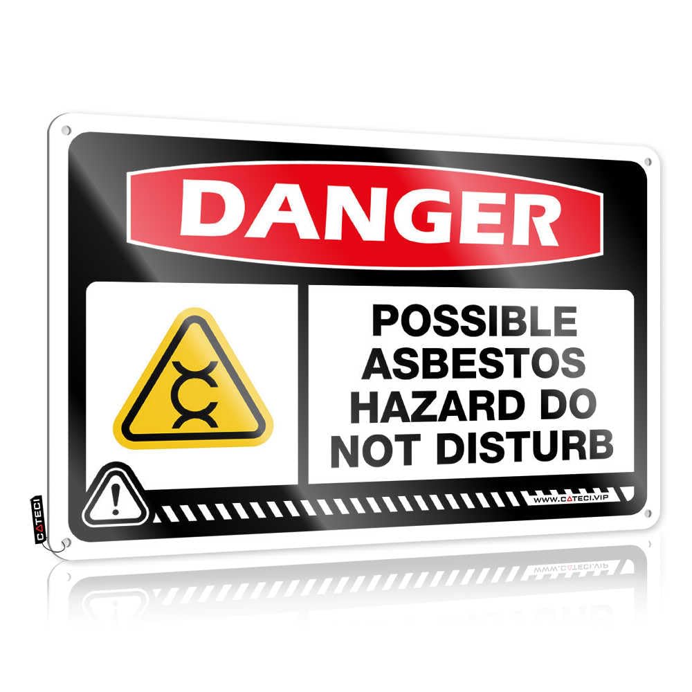 Fzfn Colour Farmhouse Signs Bar Stuff Custom Tin Sign, Accessory Fade Resistant Danger Possible Asbestos Hazard Do Not Disturb For Home Kitchen | Scandinavian Vintage Decor For Classroom Party(30X40cm)