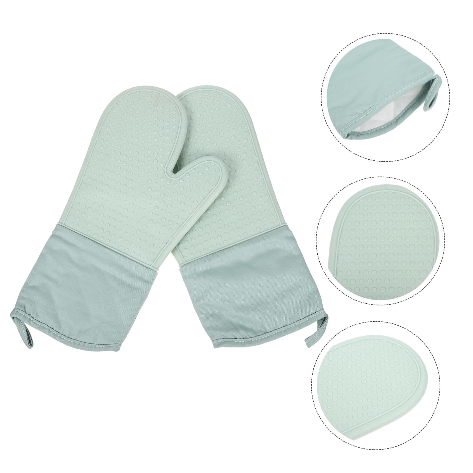 LIFKOME 2piezas Guantes De Silicona Aislamiento Térmico para Hornear Guantes Protectores Manos El Cocina para Usar Accesorios para Huevos Verdes