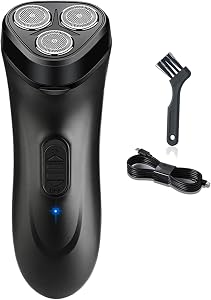 Electric Shaver for Men,Cordless USB Rechargeable Electric Men's Shaver, Wet and Dry Men's Rotary Shavers with Pop-up Trimmer, Waterproof Electric Pocket Shaver for Travel or Home Use, Black
