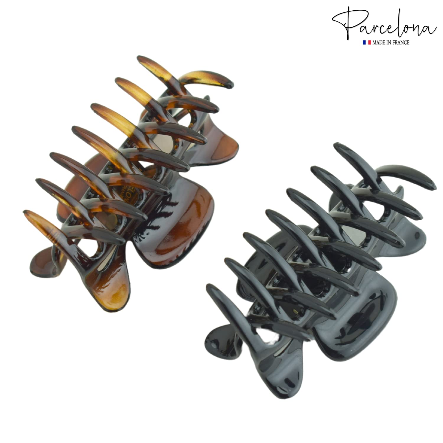 Hair Claw Set Celluloid French Style Durable Secure Grip Hair Clutcher Amazon.com : Parcelona French Fleur Medium 3.25 main image 2