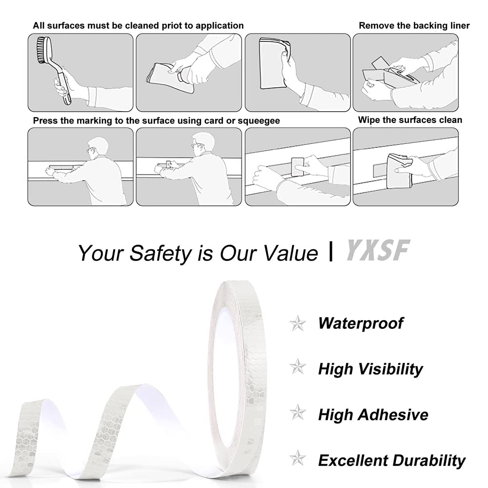 Nastro Riflettente Autoadesivo Bianco - 5 Cm X 10 M, Impermeabile, Per Sicurezza - Foto 1