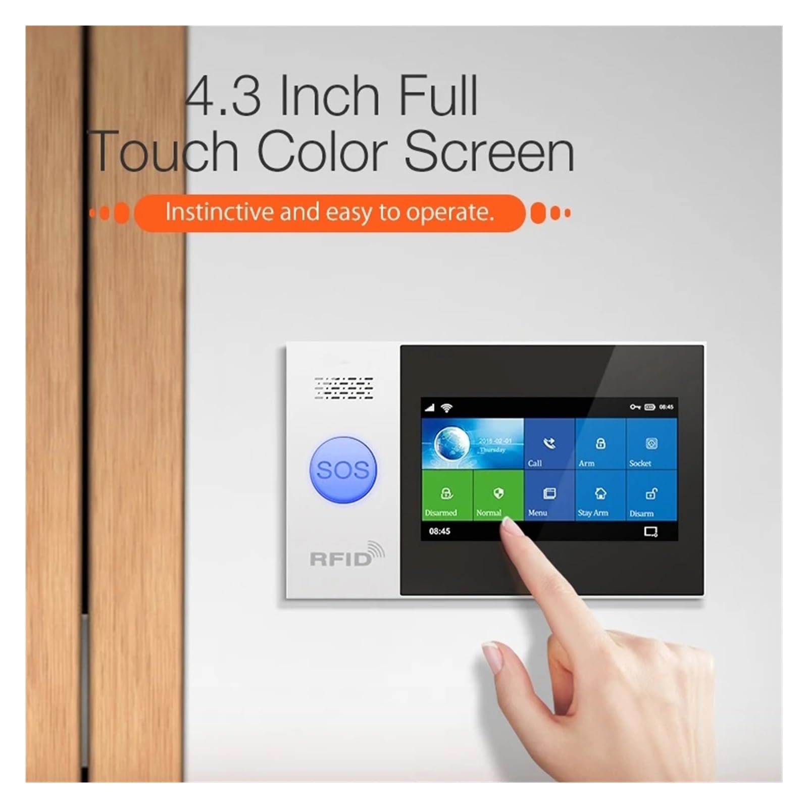 Sistema di Allarme di Sicurezza Domestica, Smart Alarm Wireless Home gsm GPRS Antifurto Sicurezza Domestica con di Allarme Sensore Movimento(Kit)