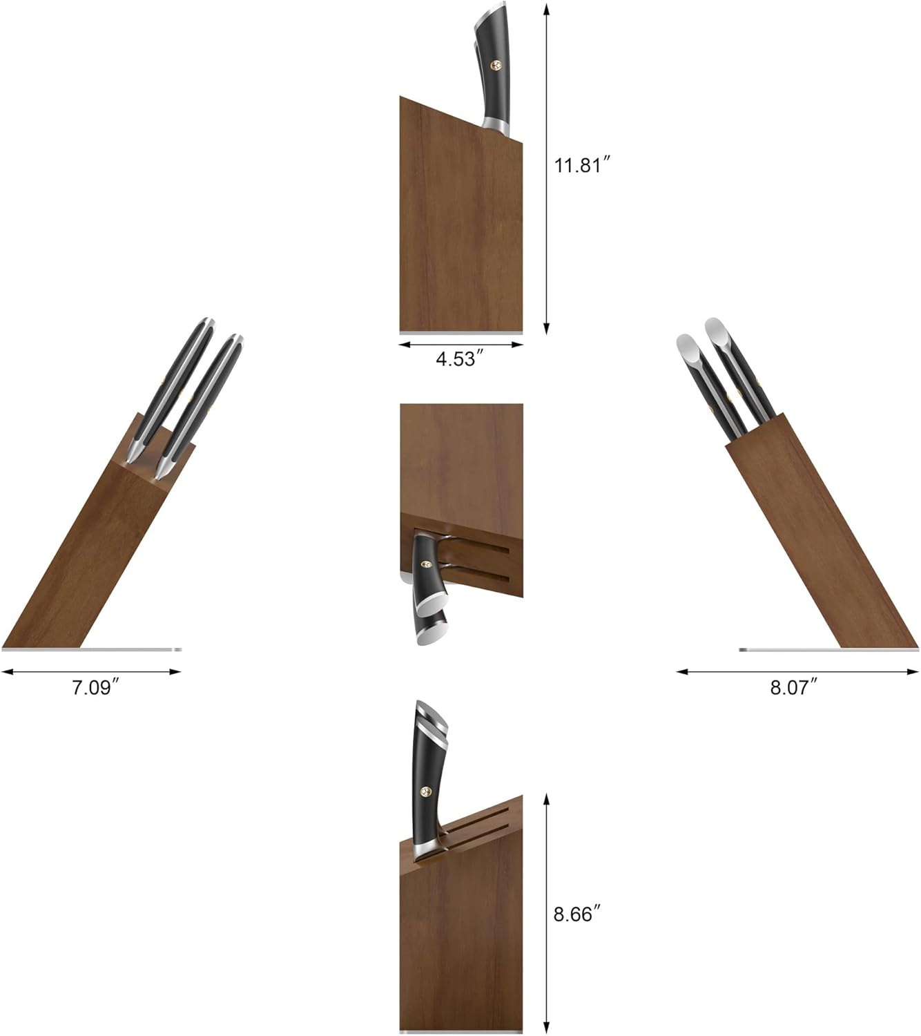 Cangshan ELBERT Series German Steel Forged Cleaver Knife Block Sets, Acacia (3-Piece, Black)