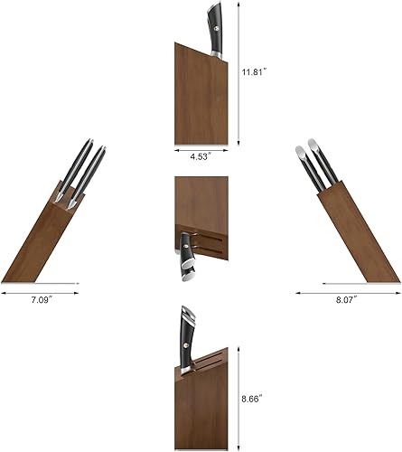Miniatura 3 de Cangshan ELBERT Series - Juego de cuchillos forjados de acero alemán, acacia (7 piezas, blanco)
