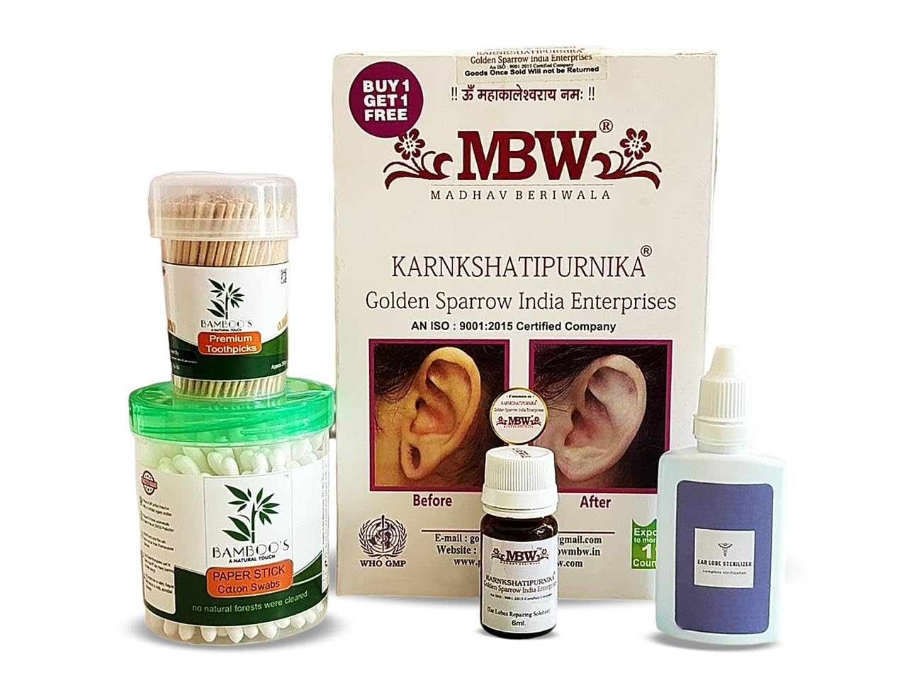 Ear Lobe Repair Kit(Stitch-less & Painless) - KARNKSHATIPURNIKA by Golden Sparrow India Enterprises for Doctors & Jewellers [UPTO 120 USES] - Startup kit-picture-35