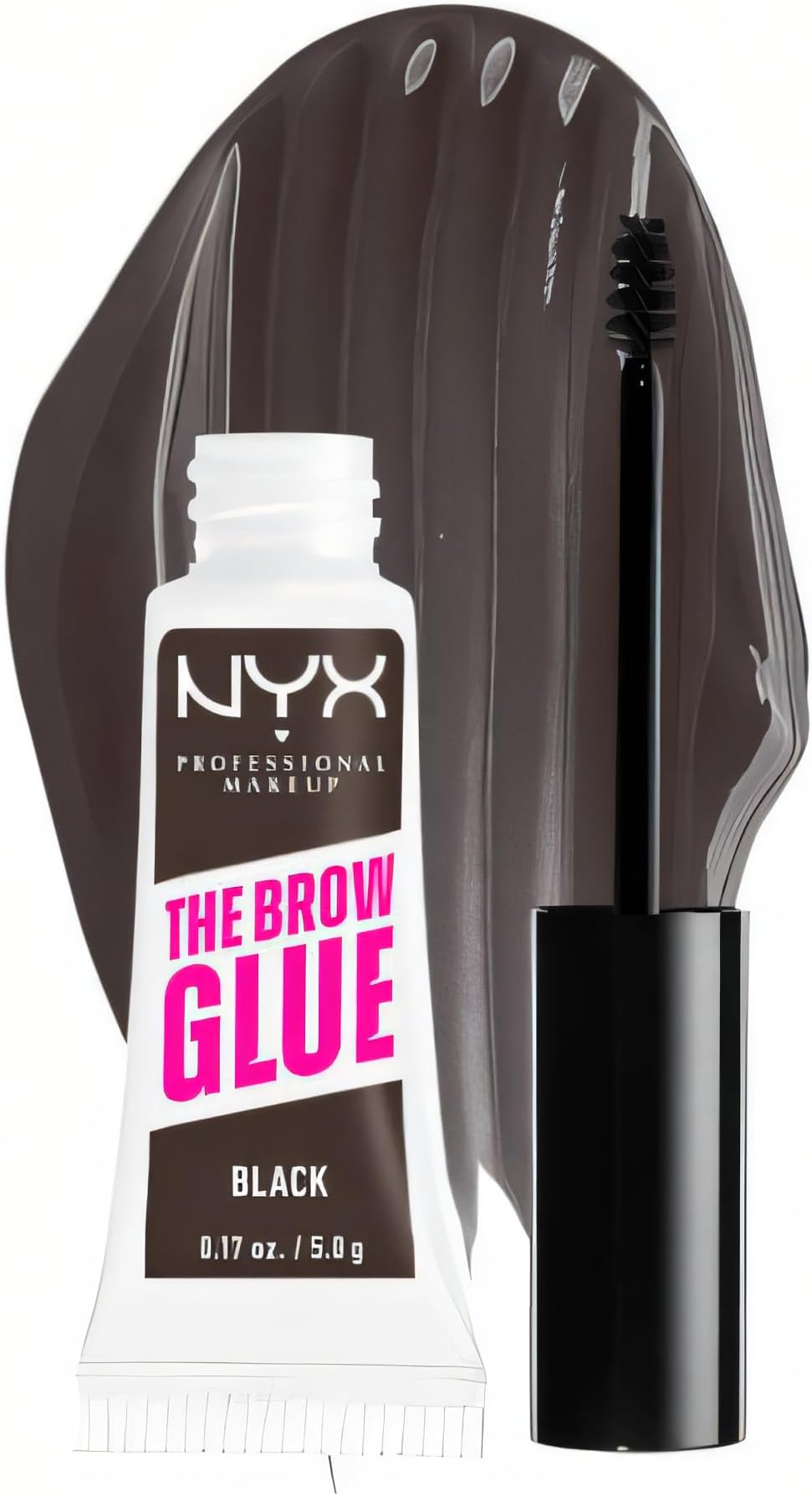 Brow Gel, The Brow Glue, Tinted Eye Brow Gel, Instant Brow Styler for Laminated Brow Look with 24 Hour Extreme Hold, Non-Sticky, Black