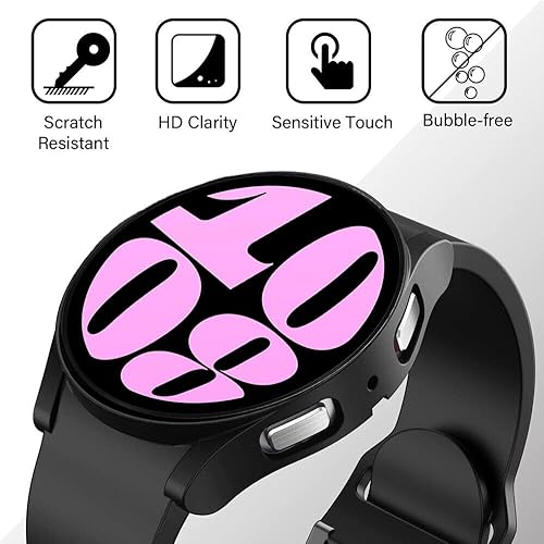 Miniatura 10 de Paquete de 2 Funda para Galaxy Watch 6 de 1.772 pulgadas, policarbonato duro ultrafino, cubierta protectora resistente al agua, protector de