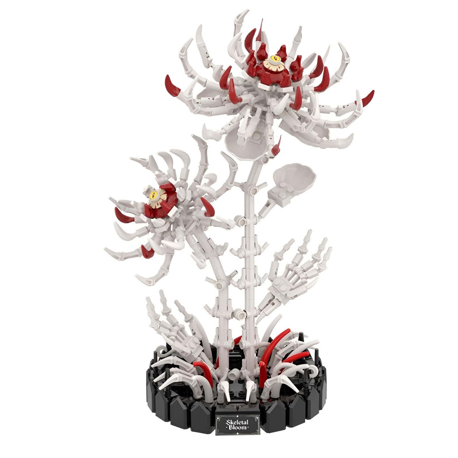Skeletal Red Spider Lily Building Set, Gothic Horror Flower Model Gifts