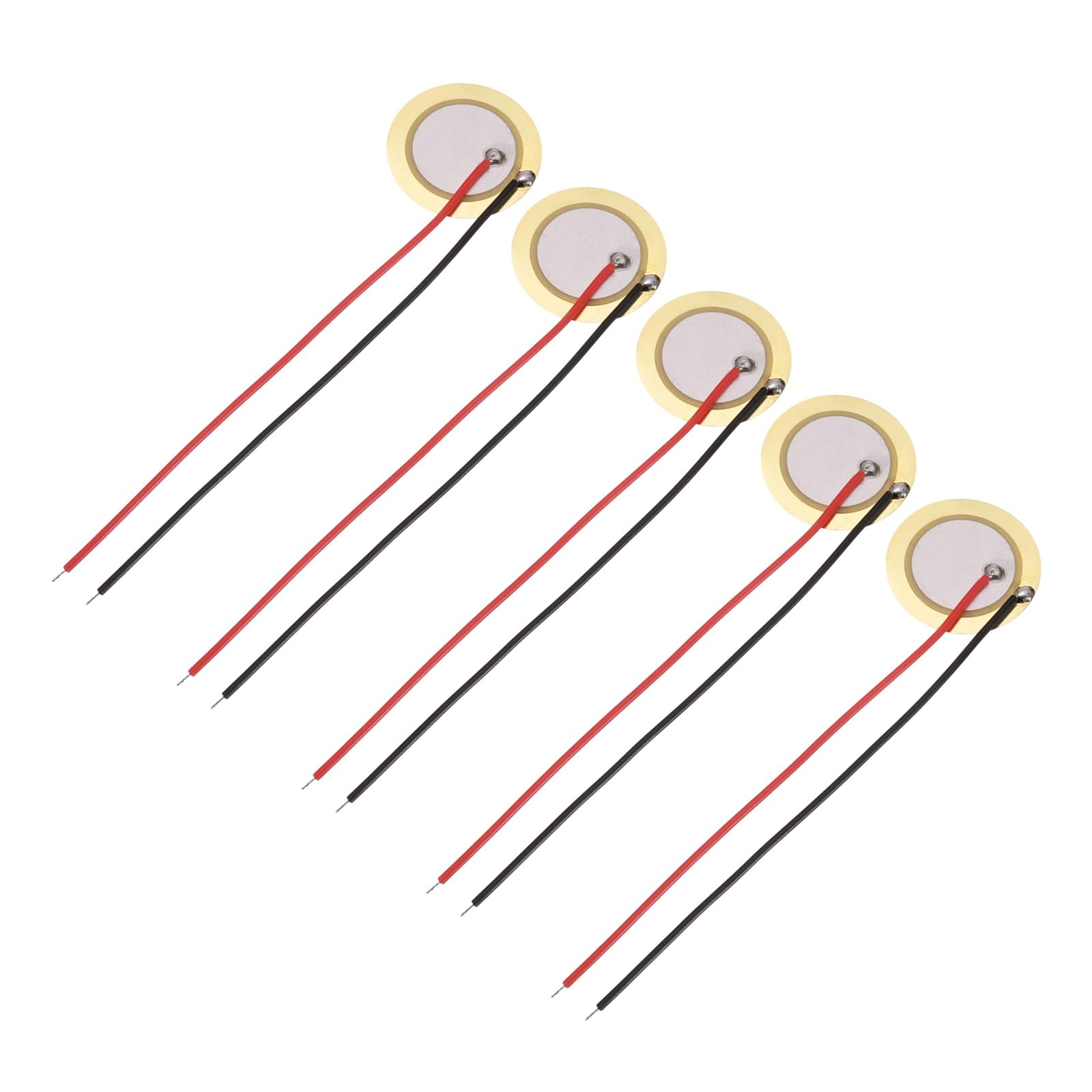 Muiltvoe 5Pcs Piezoelectric Discs 31mm Acoustic Pickup Transducer Microphones Trigger Buzzer Drum Guitar