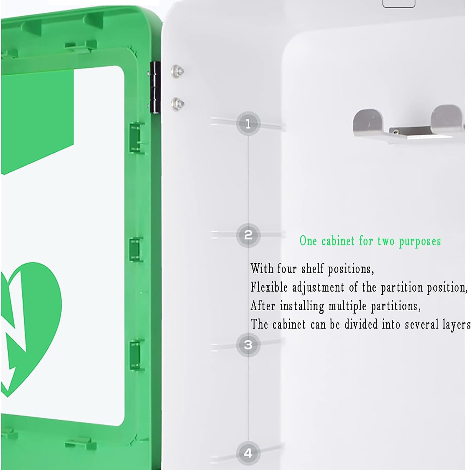 Gabinete DEA, Gabinete de almacenamiento para desfibrilador DEA, Ventanas transparentes, con sistema de alarma, Se adapta a la mayoría de los modelos DEA, para oficina, hogar de ancianos, autobús