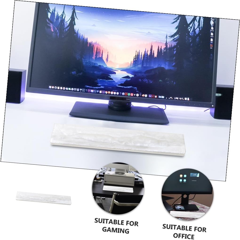 SOLUSTRE Keyboard Wrist Rest Pad White Hand Rest Wrist Support Cushion for Desk Laptop Notebook Comfortable Gaming Accessory