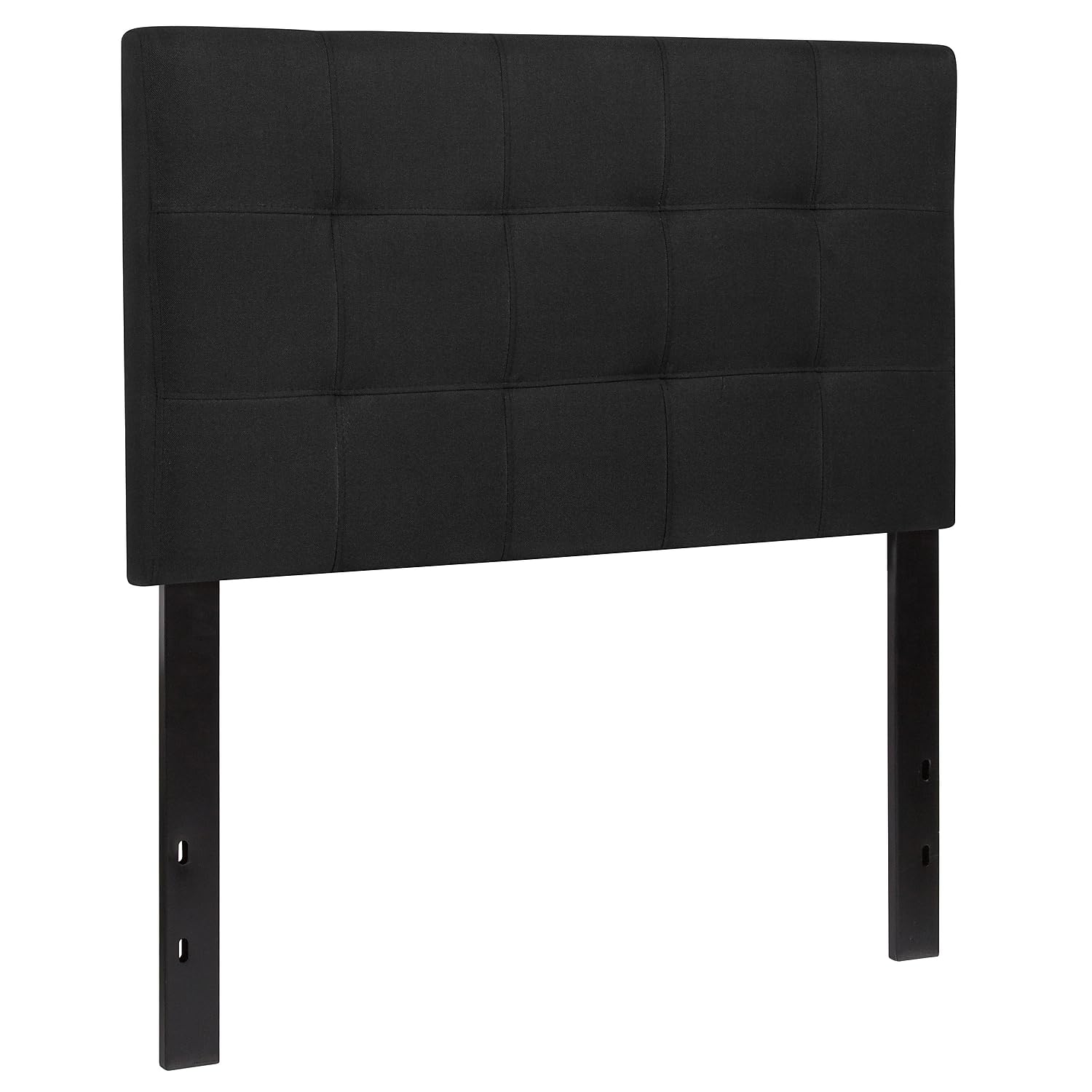 Flash Furniture Bedford Box Stitch Tufted Upholstered Twin Size Headboard in Black Fabric