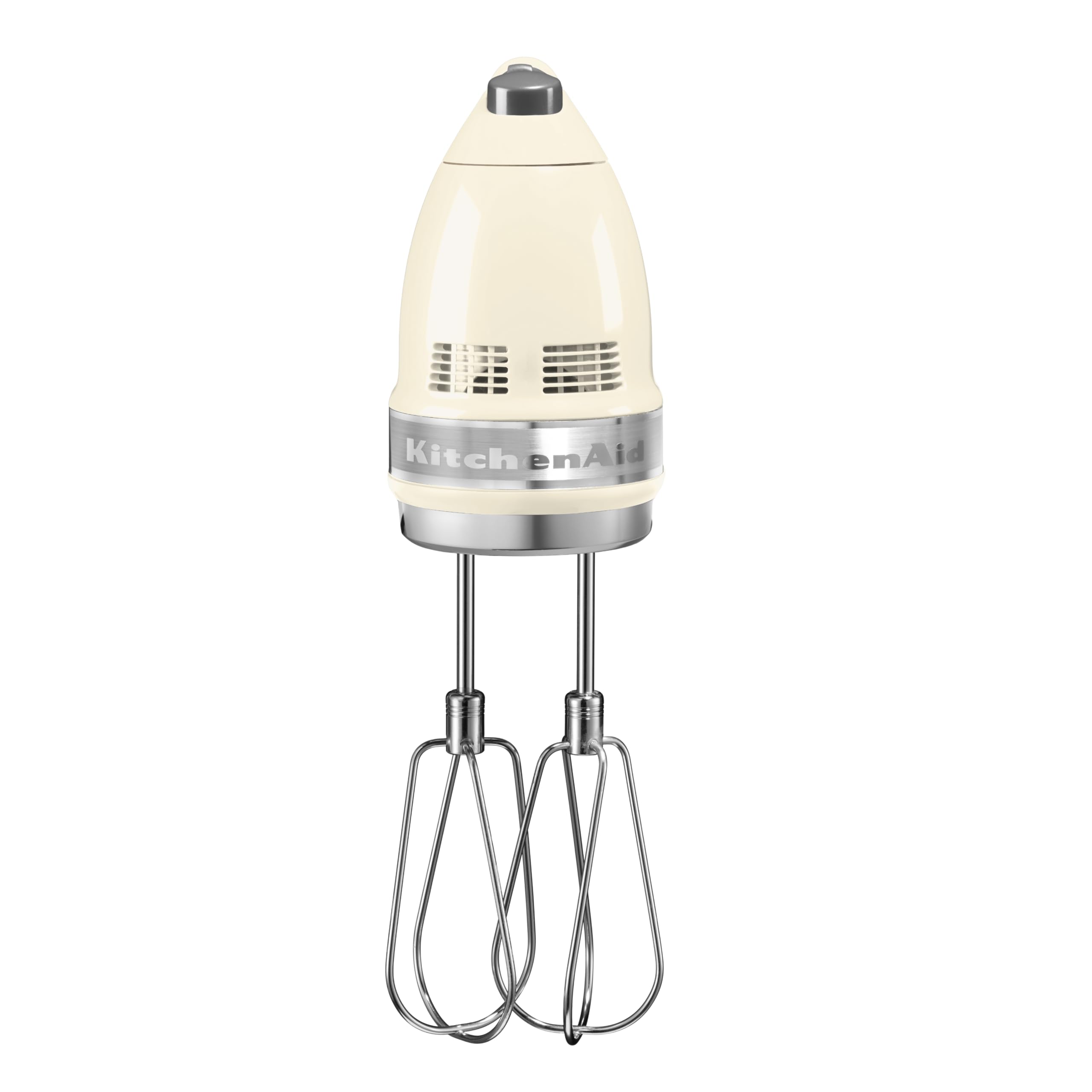 KitchenAid Batteur à Main 9 Vitesses, Moteur CC 85W Silencieux avec Démarrage Doux, 6 Accessoires – Fouets, Crochets & Tige, Cordon Pivotant, Sac de Rangement, Crème Amande