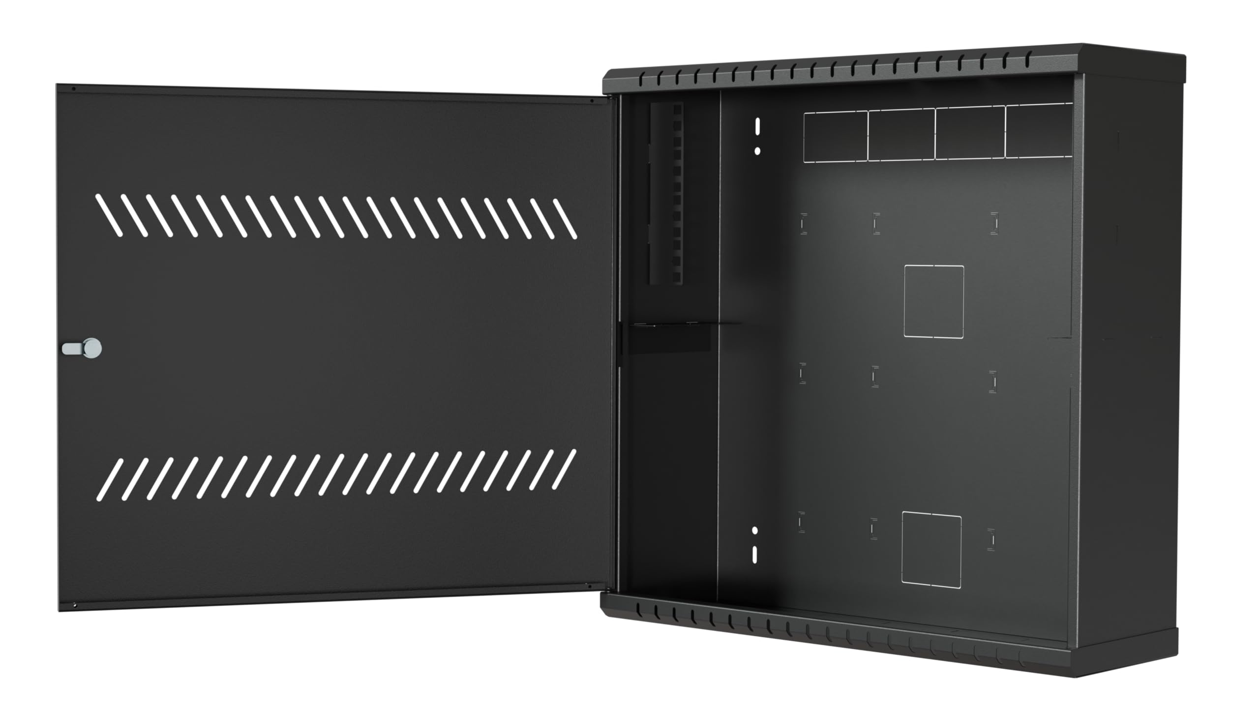 CCTV Netzwerkschrank 19 Zoll 3HE + 4HE 180 mm | Serverschrank aus Stahl | Mini DVR, Gehäuse für eine Videoüberwachungskamera, Server Gehäuse, Kompakte Abmessungen, Schwarz
