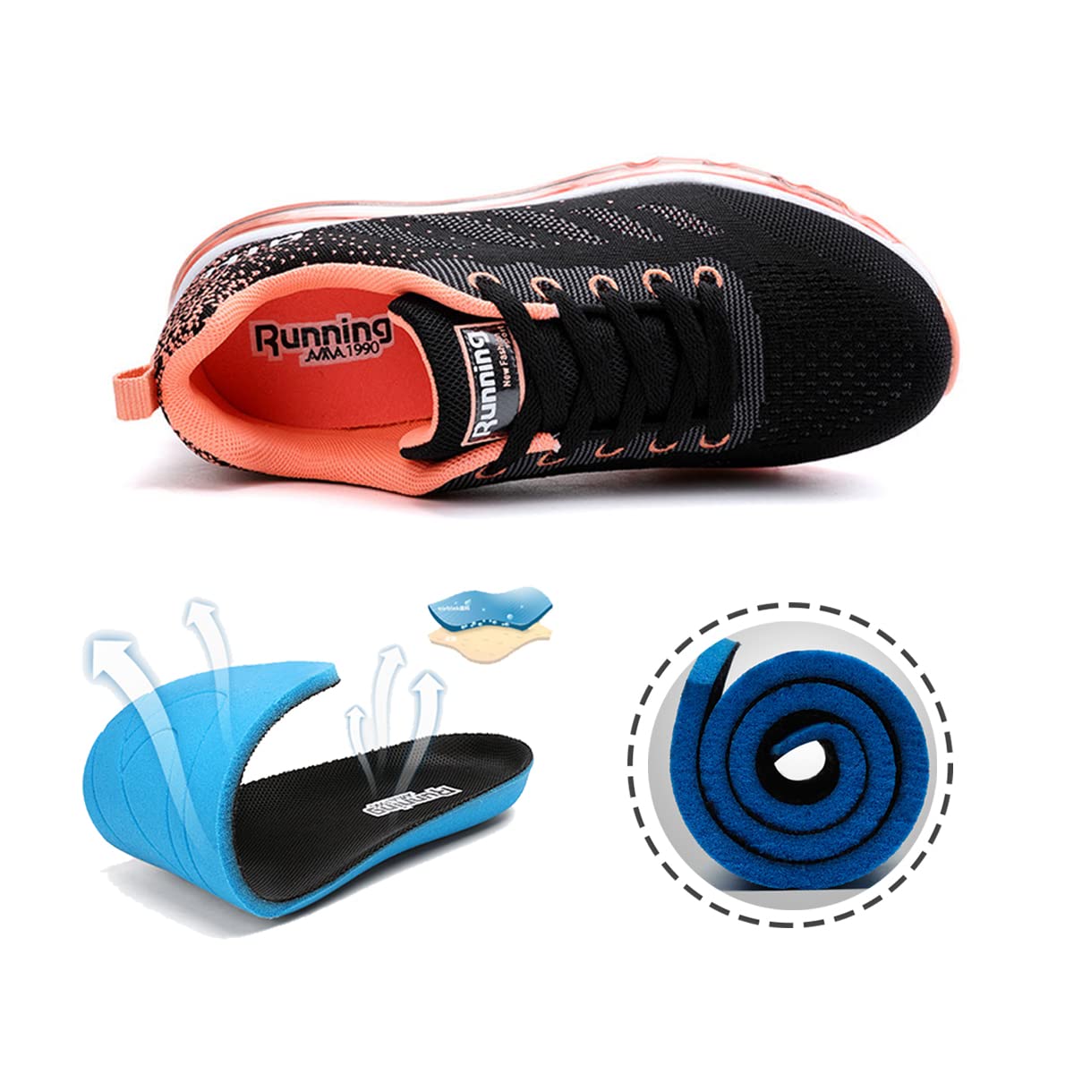 sotirsvs Uomo Donna Air Scarpe Running Sneakers da Ginnastica Corsa Casual da Fitness Scarpe da Tennis Jogging Sportive 34-46 EU