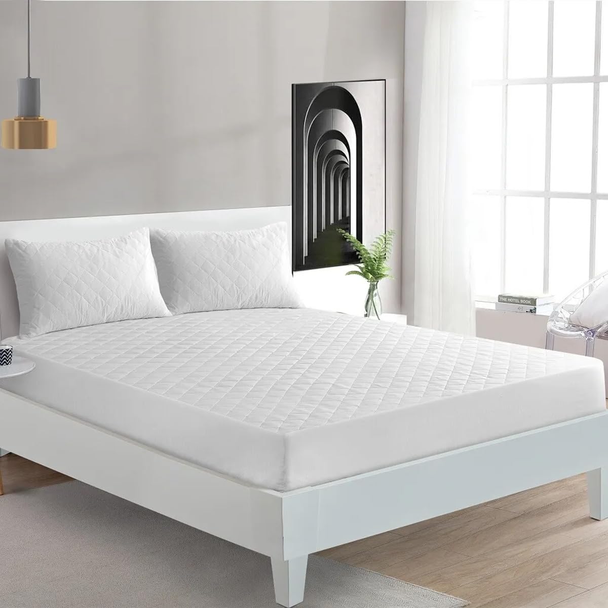 Rohi Small Double Mattress Protector 30Cm Deep (122X190cm) | Soft Cotton Blend Quilted Mattress Cover | Breathable, Soft & Anti Allergy Mattress Protector | Fitted Style Mattress Topper Cover