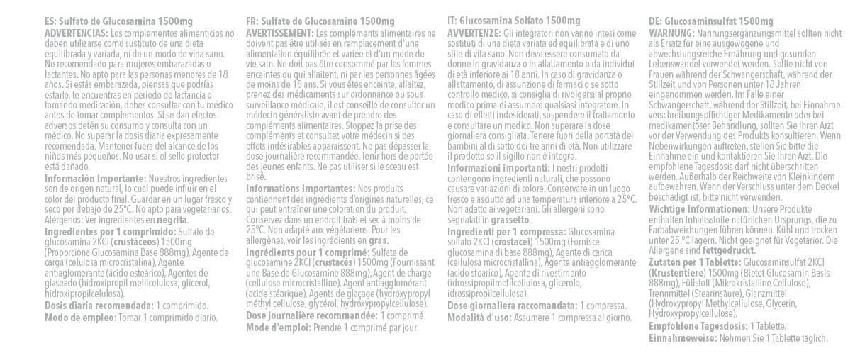 Sulfato de Glucosamina 1500mg - ¡Bote para 4 meses! - 120 Comprimidos - SimplySupplements