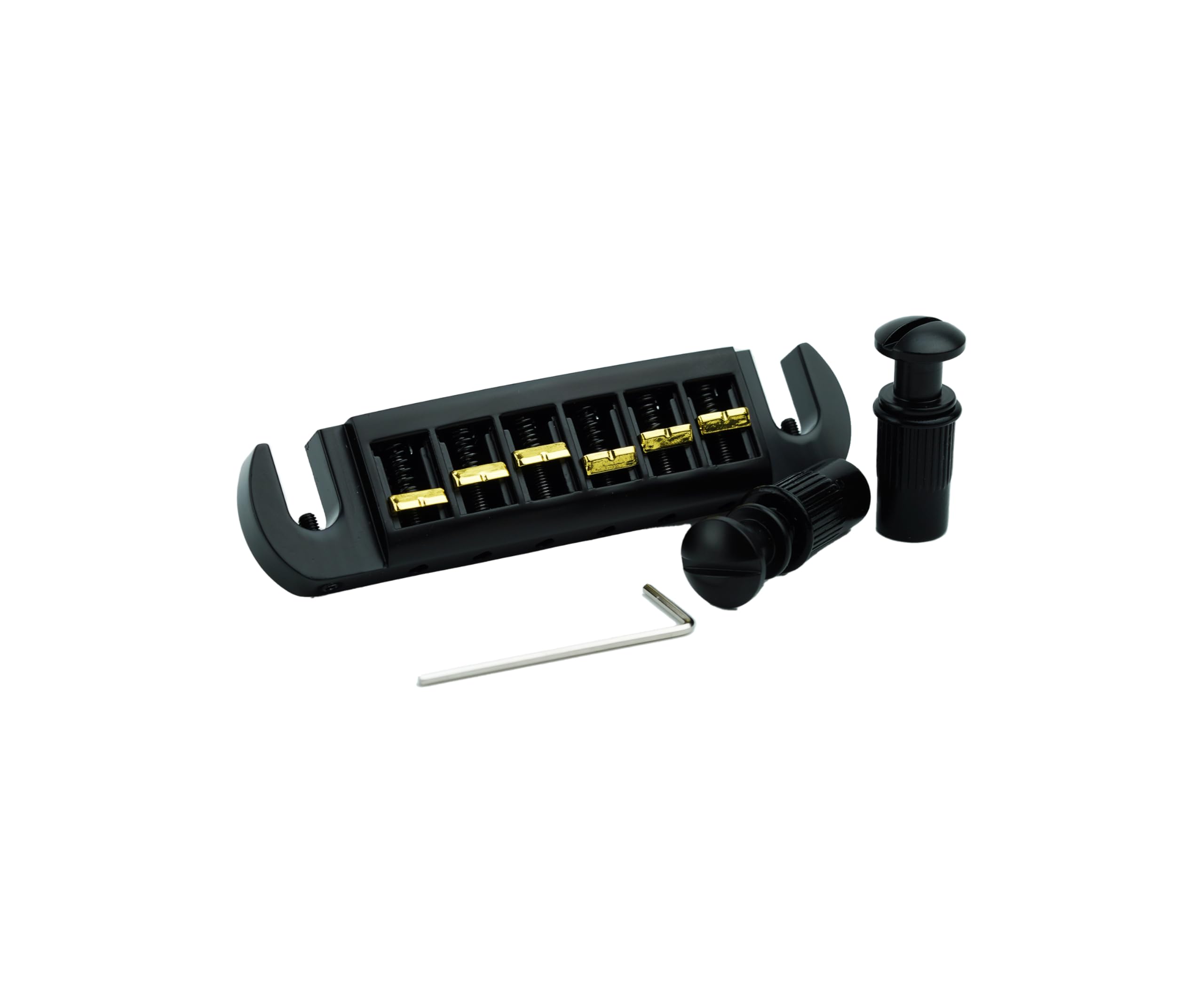 Guyker Spaziatura tra le corde del ponte per chitarra, 10,5 mm, in lega di zinco, bicolore regolabile, avvolgente, cordiera con borchie per chitarra elettrica Les Paul LP SG a 6 corde (GM001, nero)