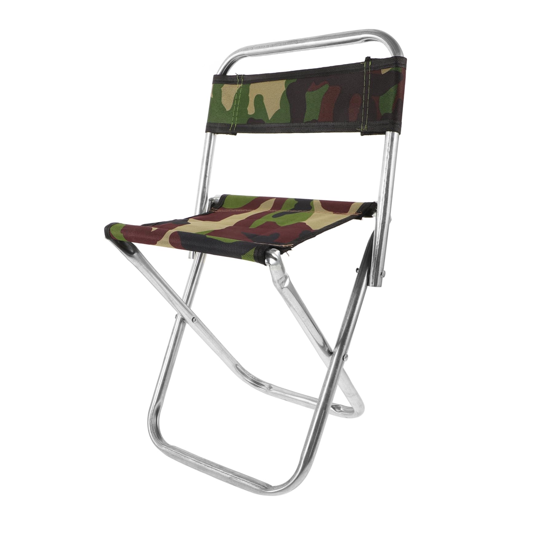 ERINGOGO Sgabello da Pesca Pieghevole Portatile, Sedile da Campeggio in Metallo Resistente, Seduta Compatta e Leggera per Outdoor, Balcone e Giardino, Mimetico Colore Casuale