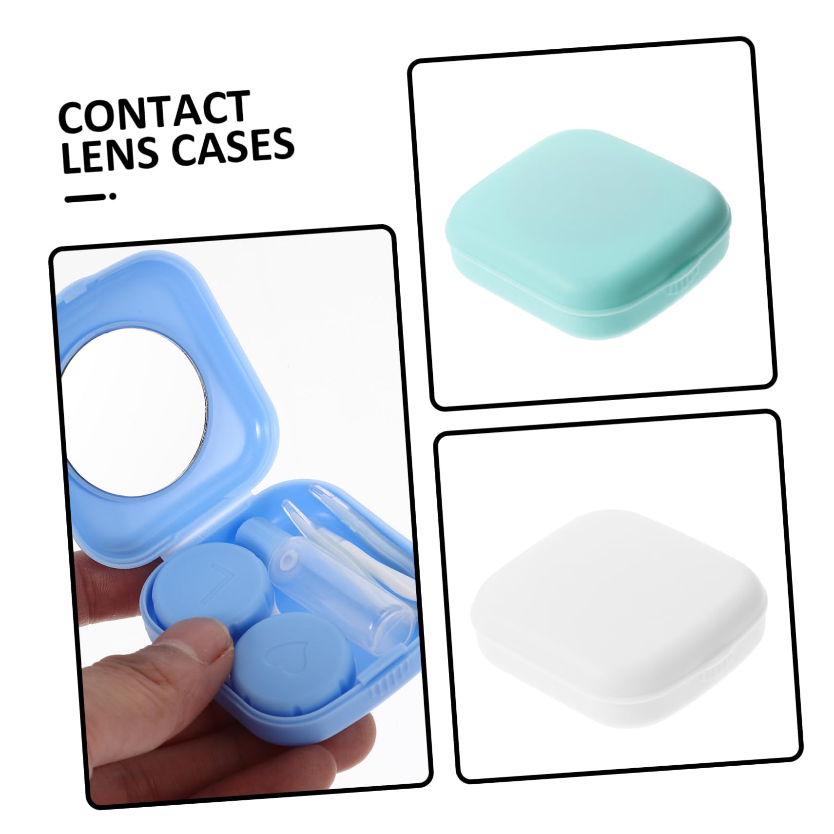 Healeved 15juegos Estuche De Lentes De Contacto De Contenedor y Duradero Almacenamiento Compacto para Uso Diario y Viajes Accesorio para Mantener Lentes Hidratadas