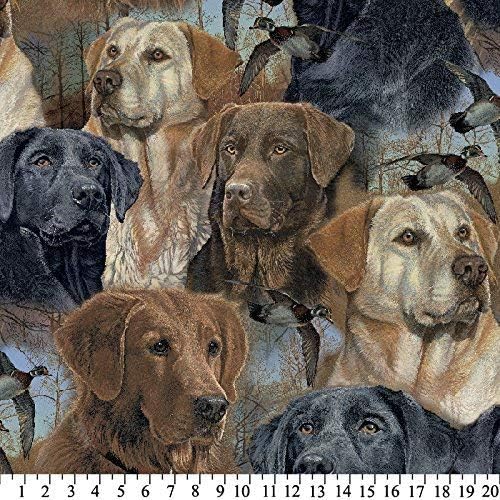 Hunting Dogs Anti-Pill Fleece Fabric by The Yard