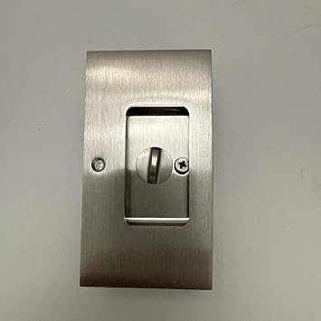 Emtek 2108 Modern Rectangular Privacy Pocket Door Lock - Satin Nickel
