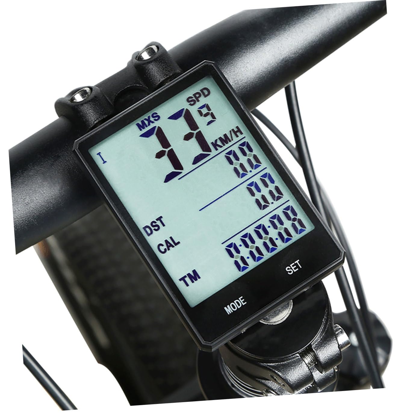 Tachimetro Bici Wireless Retroilluminazione per Bicicletta Nero | Display Inglese, Contachilometri e Guida, Batteria 2032, Uso Quotidiano e Salita