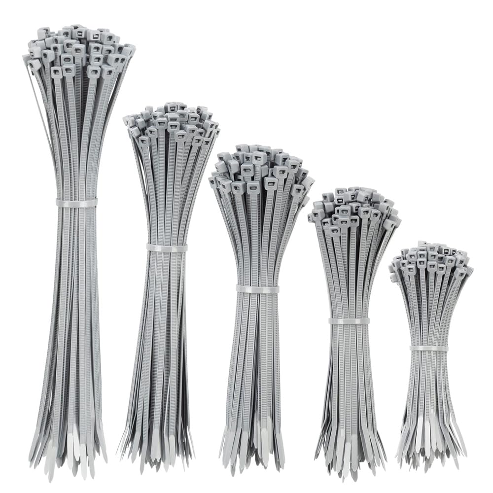 Ukcable-Ties Silver Cable Ties /Grey Strong Premium Nylon Cable Ties (200, 200Mm X 4.8Mm)