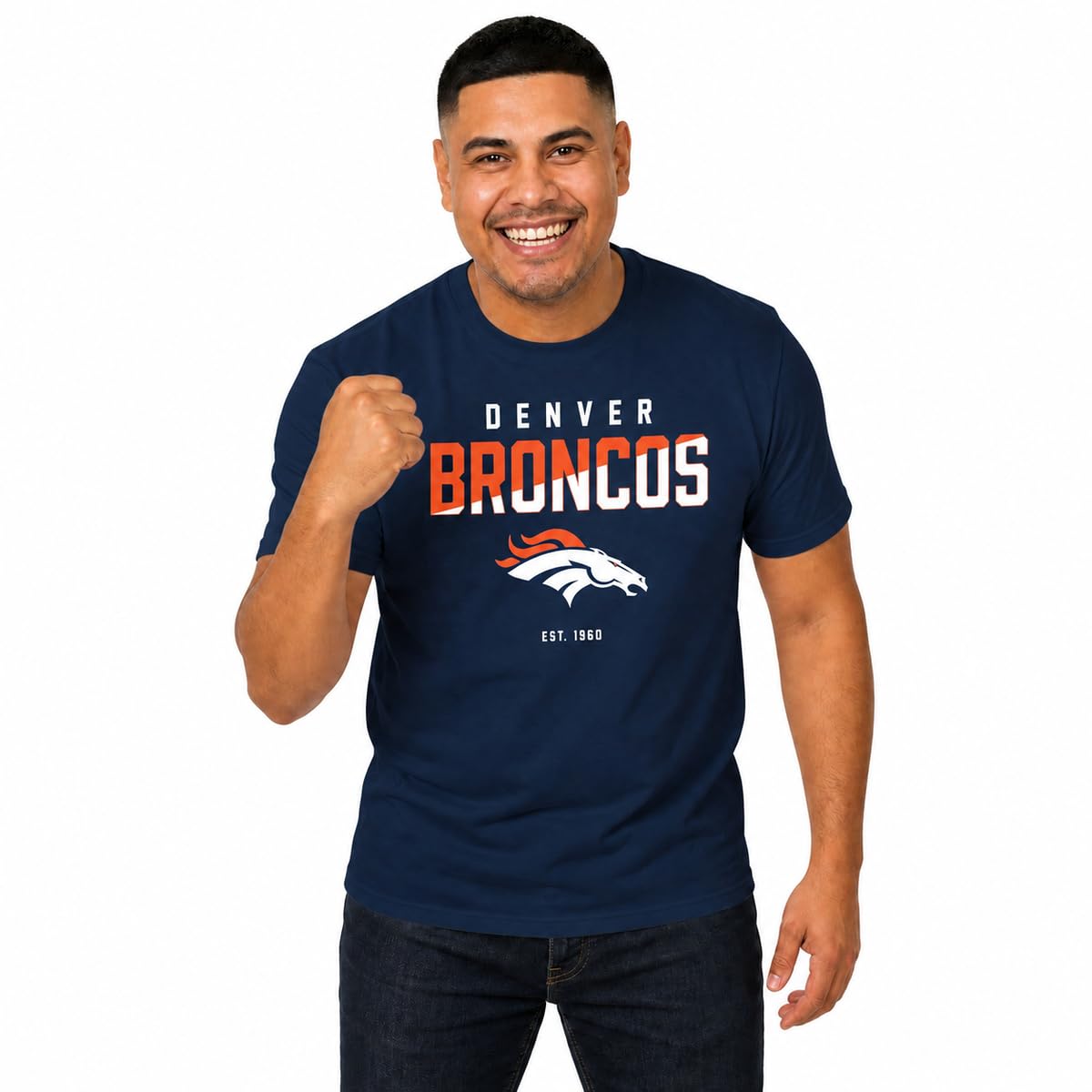 NFL Color Block T-Shirt, 100% Cotton Crew Neck Men Women Fan Gear