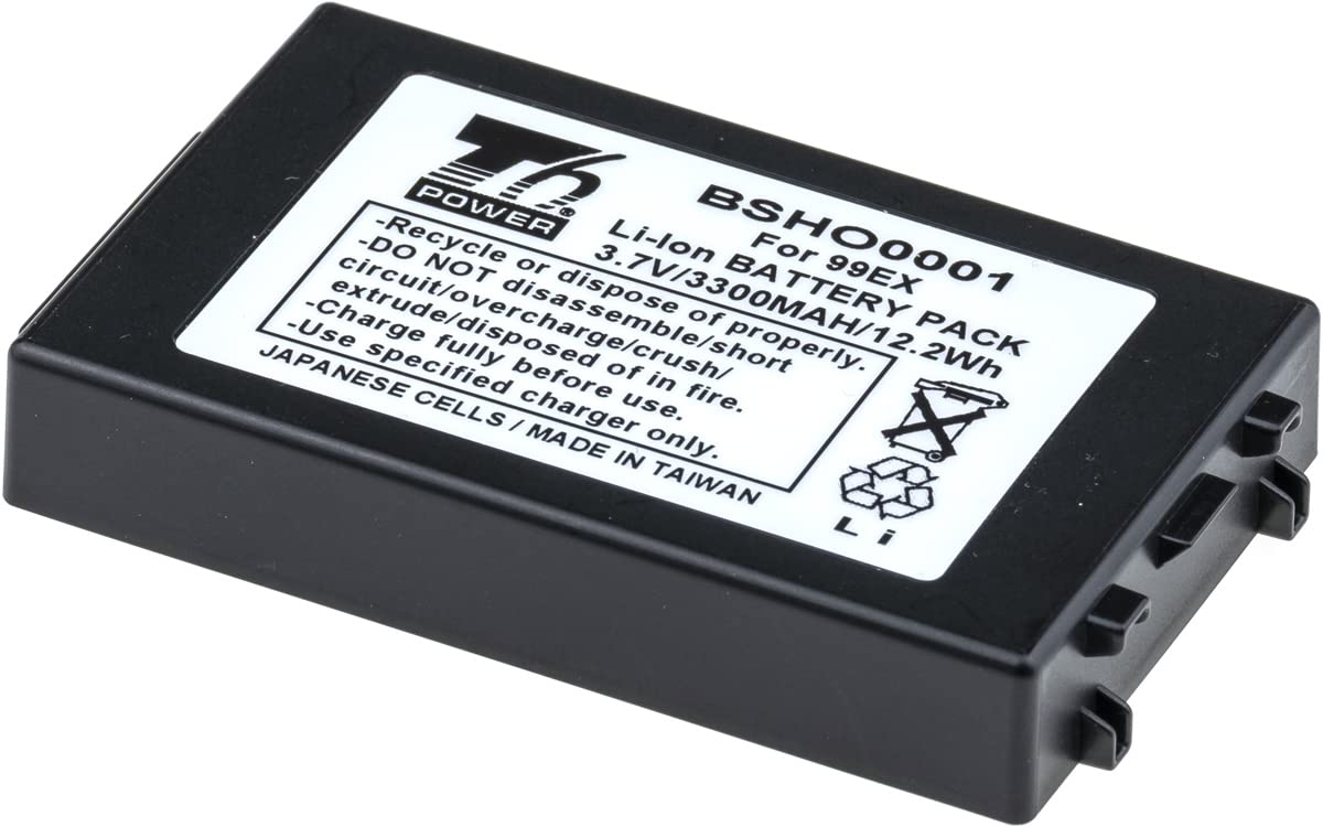 Batteria T6 Power per scanner di codici a barre Honeywell, numero di parte 99EX-BTSC-1, Li-Ion, 3,7 V, 3300 mAh (12,2 Wh), nero