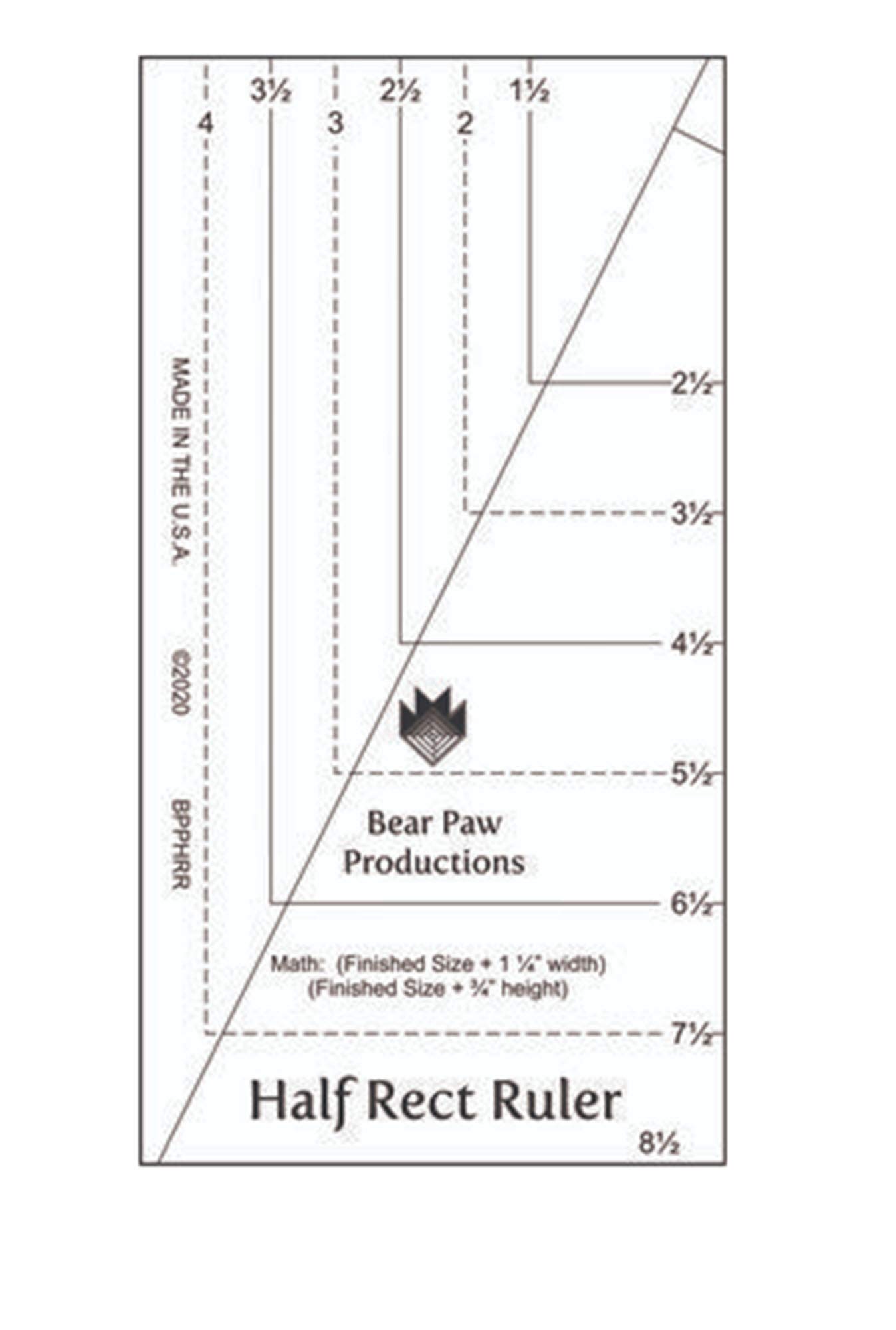 Bear Paw ProductionsHalf Rect Ruler Templates - Acrylic, none