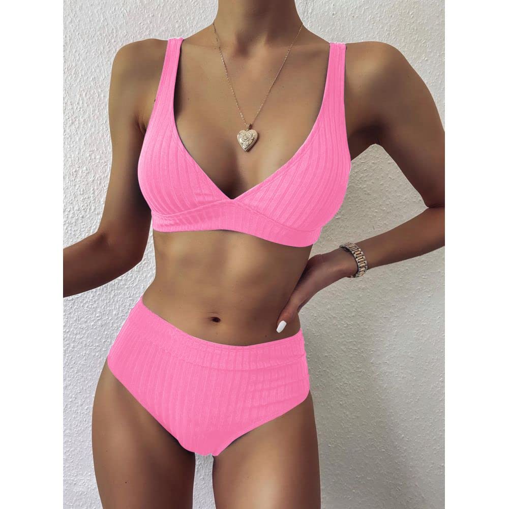 JFYZLTJFYZLT Summer High Waist Swimsuit Women Patchwork Bikinis Set Back Bandage Cross Swimwear Triangle Brazilian Bathing Suits