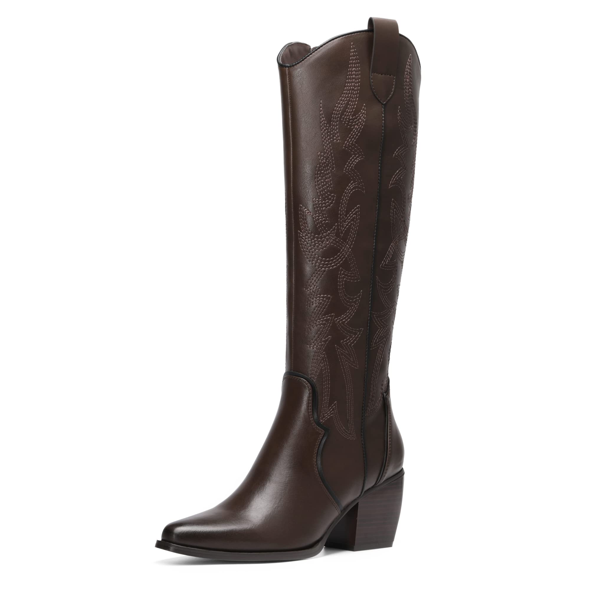 DREAM PARIRS Cowgirl Stu00f6vlar Bekvu00e4ma Dra Pu00e5 Dragkedja Tjock Hu00e4l Spetsig Tu00e5 Broderad Western Cowgirl Knu00e4hu00f6ga Stu00f6vlar Flickor Damer Retro Hu00f6g Stu00f6vel, Brun/PU, 40.5 EU DREAM PARIRS Cowgirl Stu00f6vlar Bekvu00e4ma Dra Pu00e5 Dragkedja Tjock Hu00e4l Spetsig Tu00e5 Broderad Western Cowgirl Knu00e4hu00f6ga Stu00f6vlar Flickor Damer Retro Hu00f6g Stu00f6vel, Brun/PU, 40.5 EU