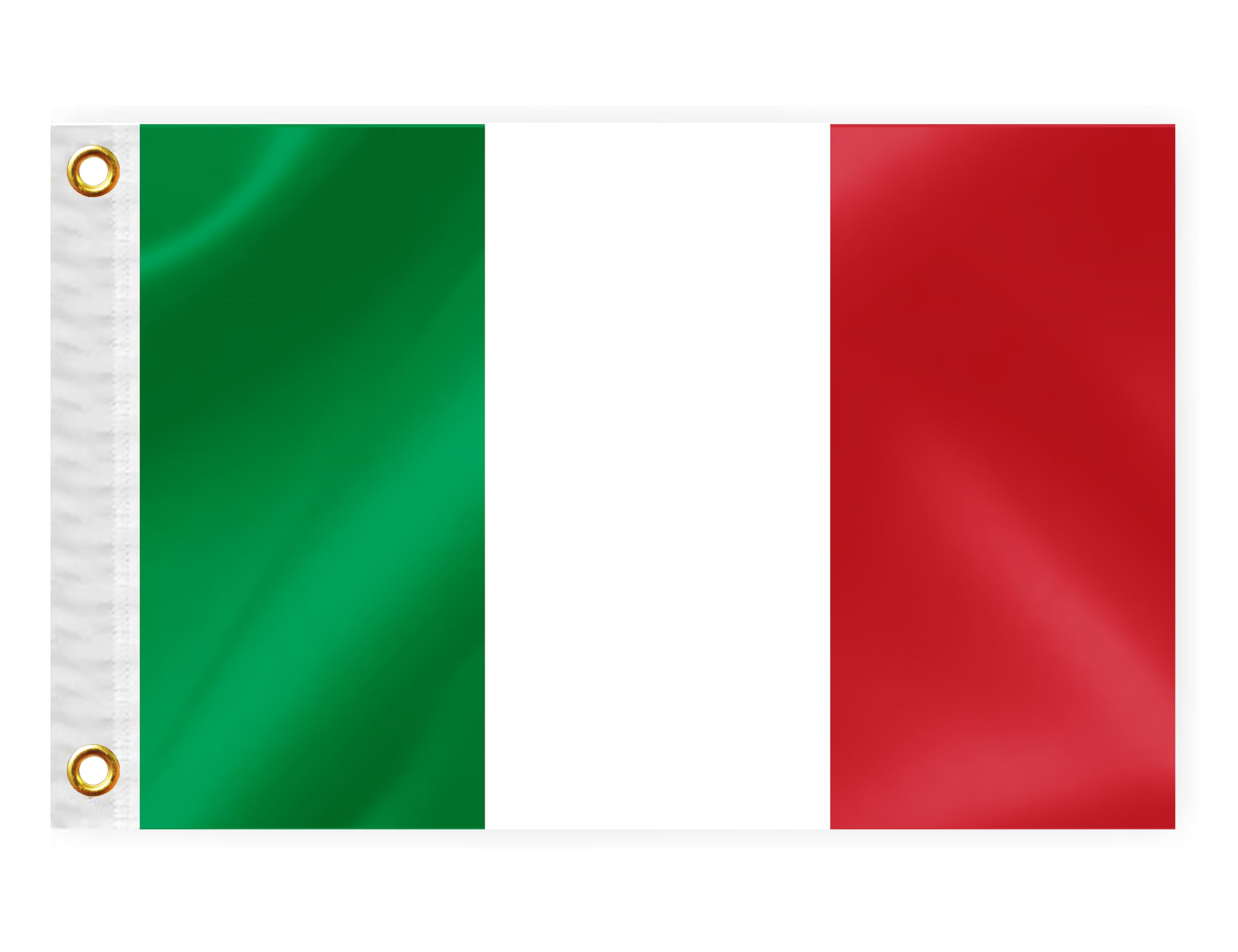 Italy Boat Nautical Flag 12x18IN Double Sided Italians Marine Banner Nylon Small Yacht Sail Pontoon ATV Bike Truck Motorcycle Flag with 2 Brass Grommets