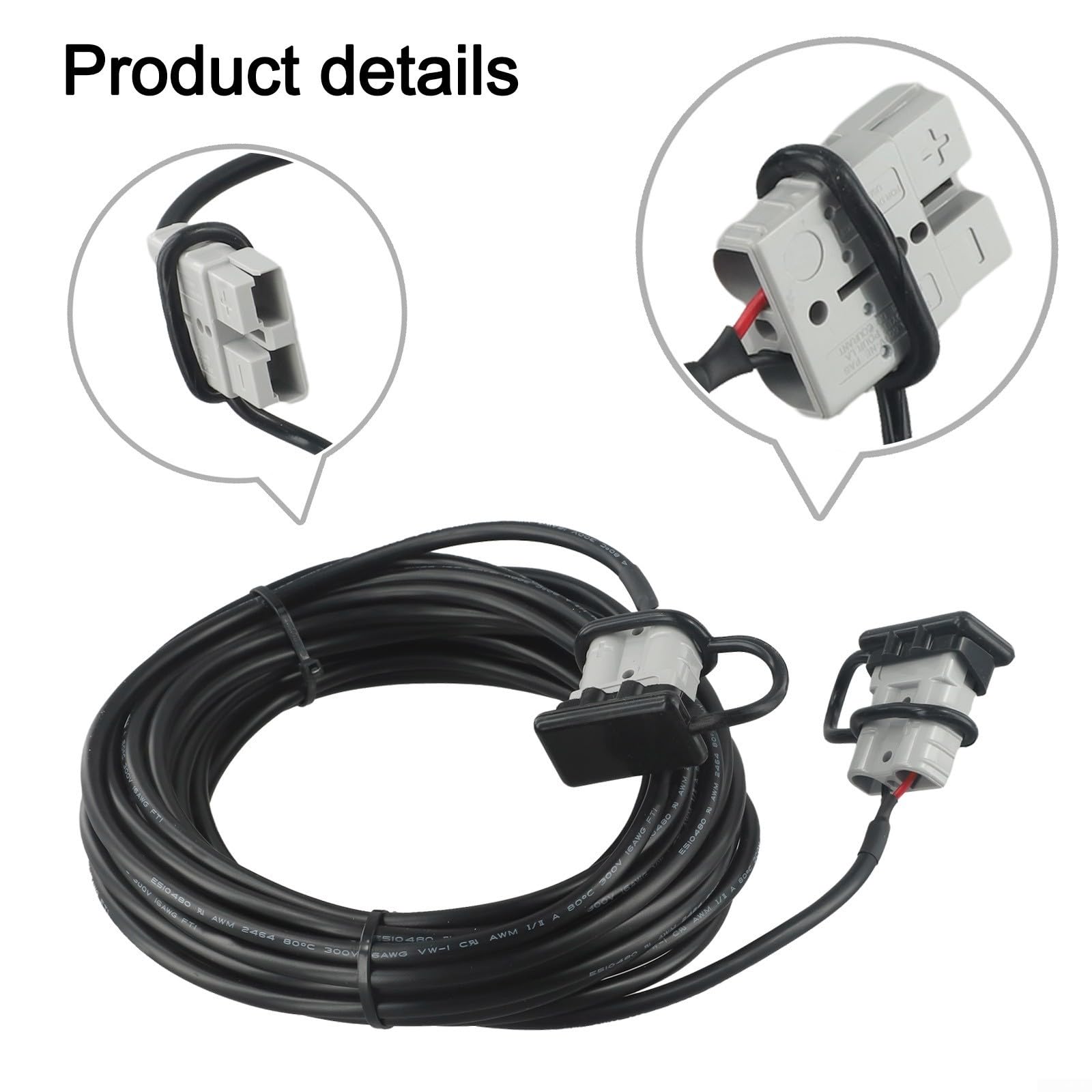 Cable solar 10 m 50 A alargador de cobre plateado | Aislamiento resistente a la intemperie, flexible en invierno, adecuado para exteriores, jardín