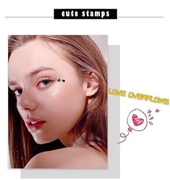 Face Stamp & Eyeliner Set, 4Pcs Dual Ended Black Waterproof Eye Makeup Pens