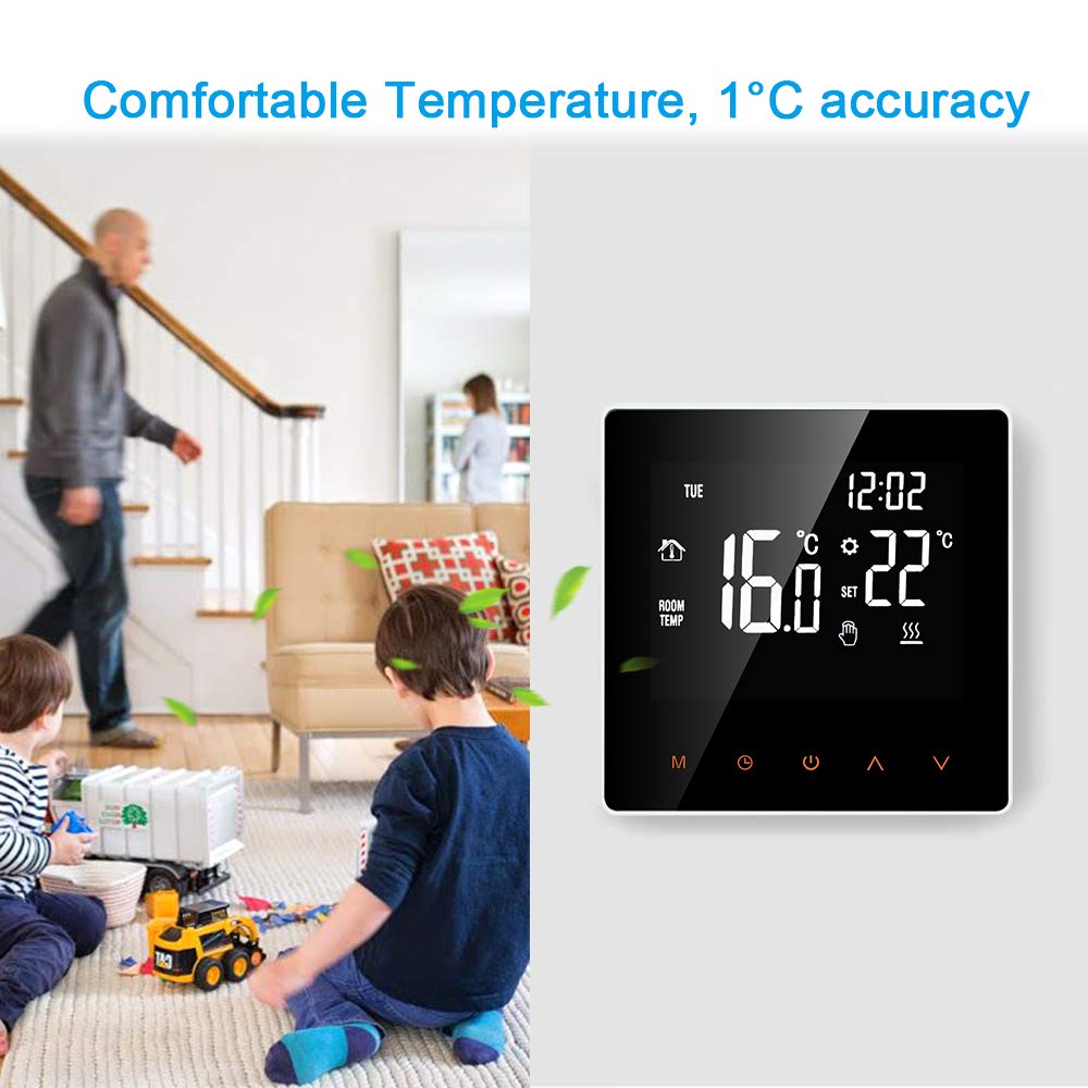 Termostato Intelligente WiFi Regolatore Digitale della Temperatura Controllo App Display LCD Touch Screen Settimana programmabile per L'Ufficio Scuola casa Hotel 16A