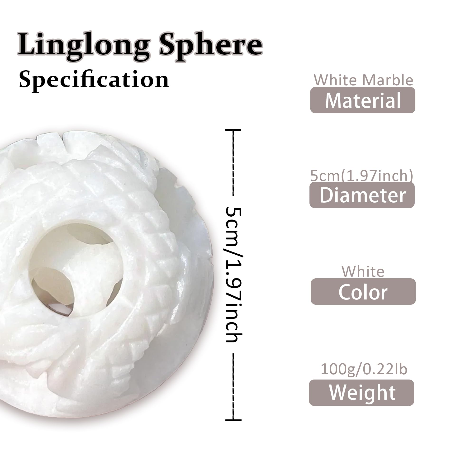 Amazon.com: CrystalHola 1 Pc White Jade Sphere, Multi-Layer