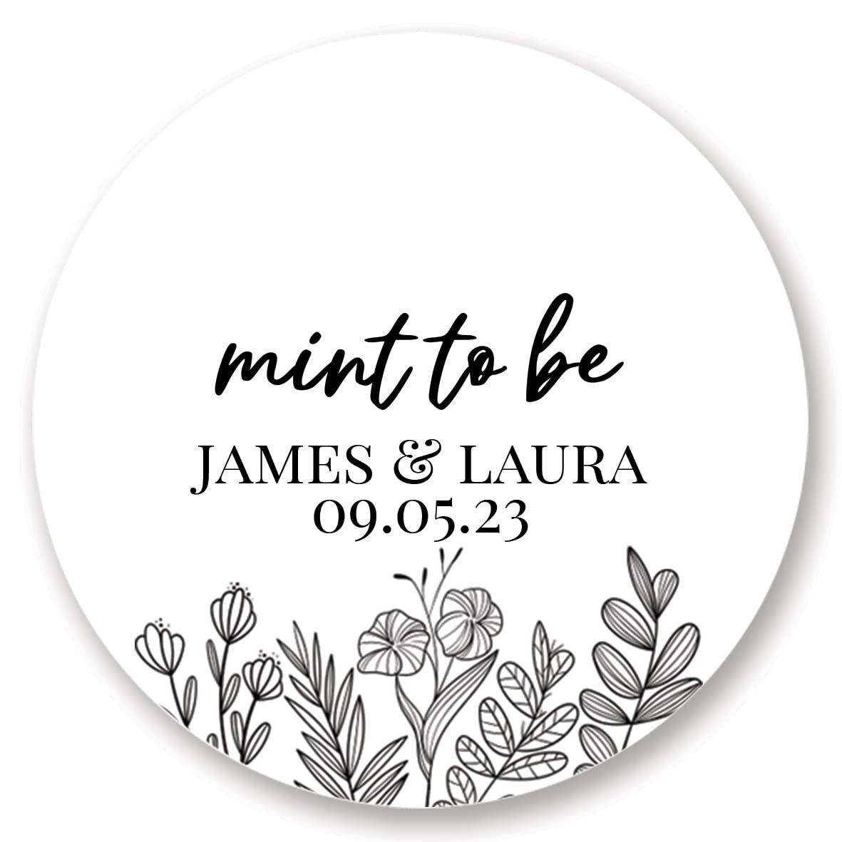 Personalised Wedding Mint Favour Stickers/Labels (45mm (24 per Sheet), Mint to Be, White)
