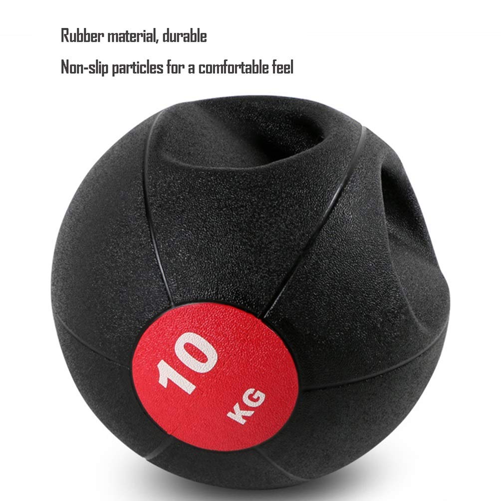 Pelota Medicinal Medicina Bola, Bola elástica con la manija, la Gravedad de la Bola, la Cintura y la Bola del Balance Abdomen, con Boquilla Anti-Fugas, 3KG/4KG/5KG/6KG/7KG/8KG/9KG/10KG