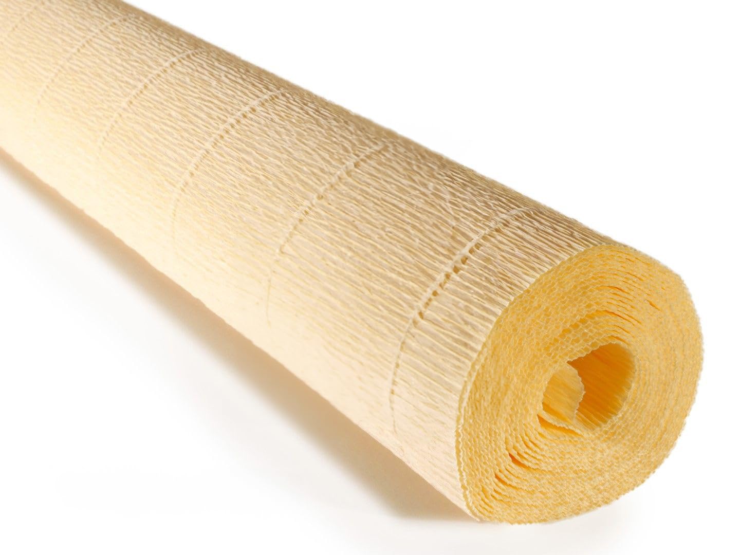 Cartotecnica Rossi 140g 17 Inch Wide 8.2ft Long Italian Crepe Paper Rollfor Wedding Ceremony Various Large Festivals Decoration (Cream Yellow?977?)
