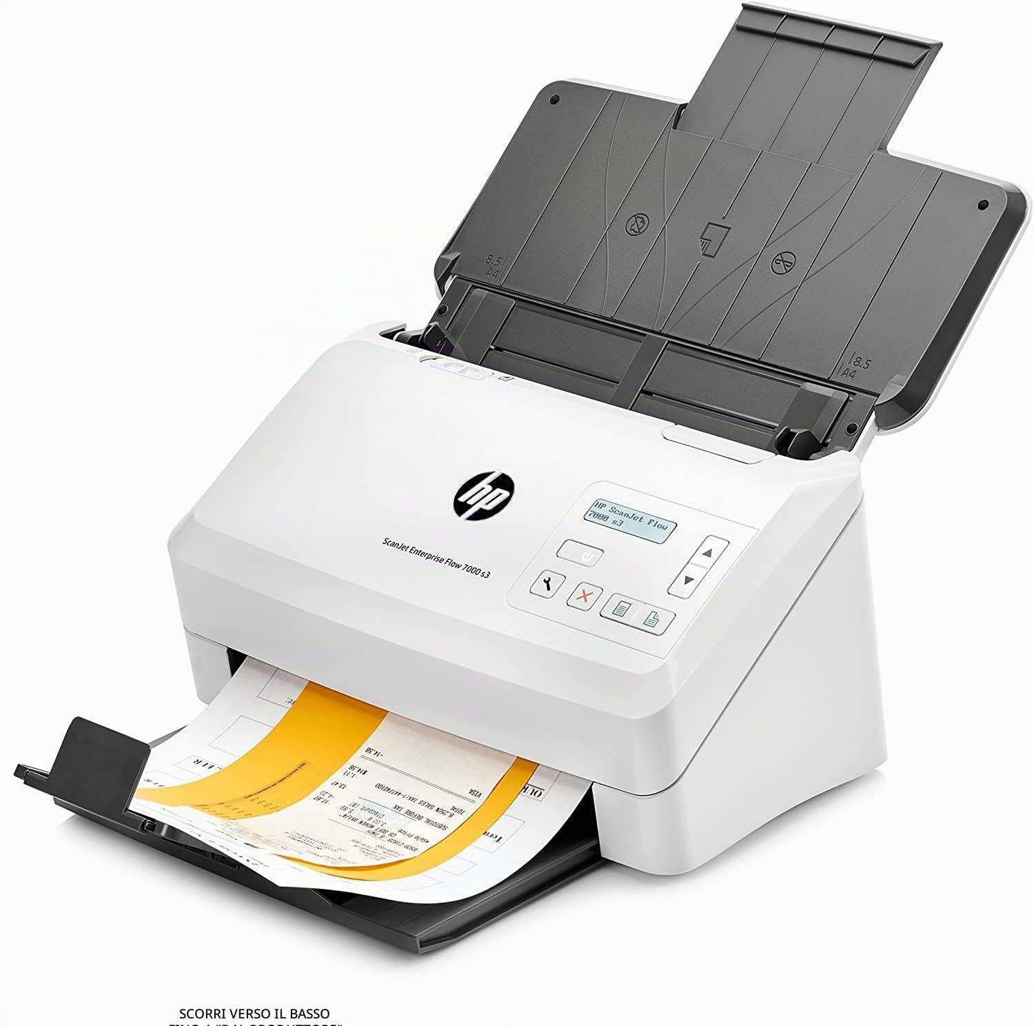 HP Scanjet Enterprise Flow 7000 S3 (L2757A), Doppia Scansione a Singolo Passaggio, Formato A3, Professionale per Documenti e Immagini, Piccolo e Sottile, Bianco
